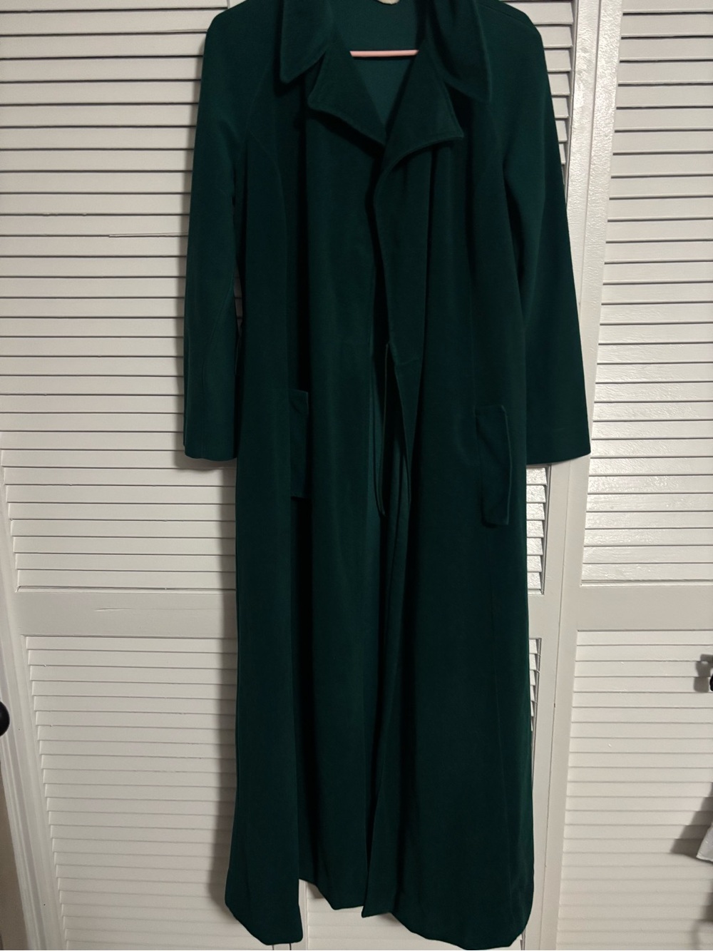 Vintage Vanity Fair Emerald Green Long Robe Coat with pockets
